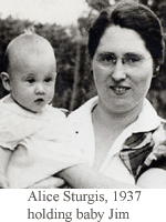 Alice Sturgis, 1937, holding baby Jim