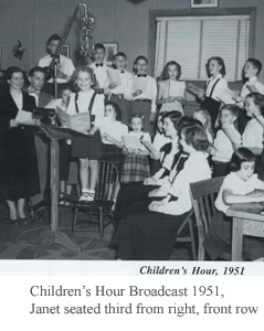 Children's Hour Broadcast, 1951, Janet seated third from right, front row