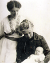 Baby Margaret with her mother and grandmother